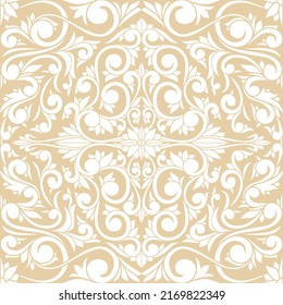 Retro decorative ornate floral seamless pattern