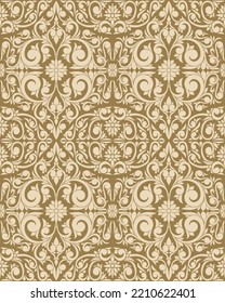 Retro decorative ornate floral seamless pattern