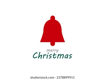 Retro decorative red bells , vector Christmas card. Christmas design.