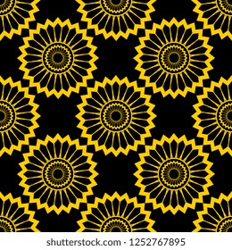 Retro decorative seamless pattern with geometric abstract style