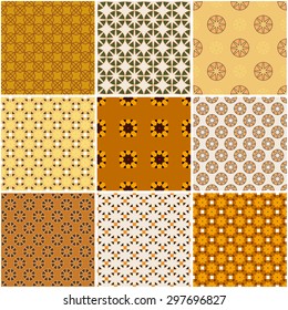 Retro decorative set: 9 seamless pattern