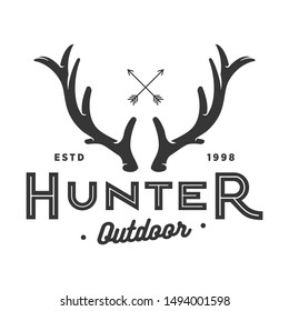 retro deer antler logo and icon template