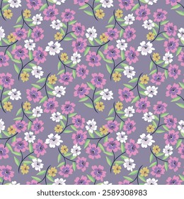 Retro delicate sweet seamless pattern, textile and fabric repeating background. Cute retro vintage digital paper, surface pattern print