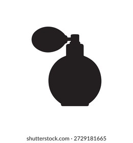 Retro Deodorant Parfümflasche mit Zerstäuber oder Sprühpumpe Symbol schwarze Farbe Vektorgrafik flachen Stil Bild