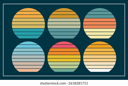 Retro Desert Sunset – 80s Style Graphic Design Element Vintage Retro