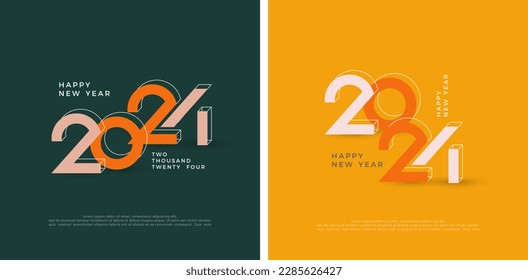 Retro design 2024 happy new year. With classic and unique numbers. Premium design 2024 for calendar, poster, template or poster design.