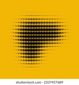 retro design ambiance by incorporating halftone dots on a vibrant yellow background
