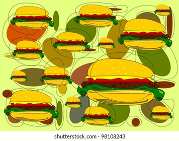 retro design background with burgers