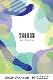 Retro design  for brochures covers, banners, flyers and posters with abstract shapes, 80s memphis geometric flat style.