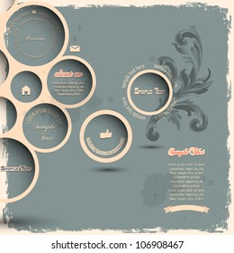 Retro design bubbles on grunge background.Vector eps10