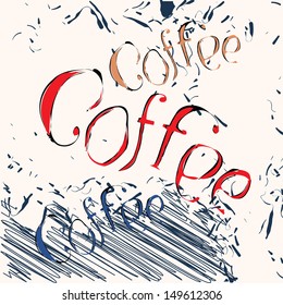 retro design coffee poster with blots
