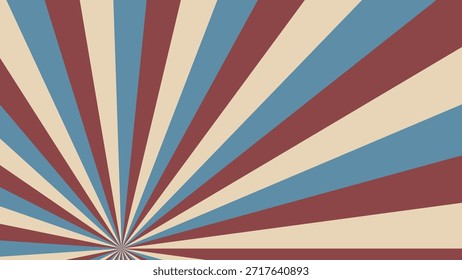 Elemento de diseño retro con una combinación de colores azul, rojo y beige