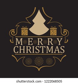 Retro design element. Decorative design element, card for congratulations. Christmas holidays. Vector image.