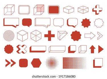 Retro design element geometric shapes set. Vintage design with line and abstract shape.