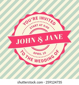 retro design element for wedding invitation. vector illustration