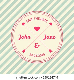 retro design element for wedding invitation. vector illustration
