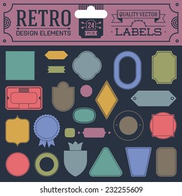 Retro design elements hipster style labels color set 2. High quality vector illustration.
