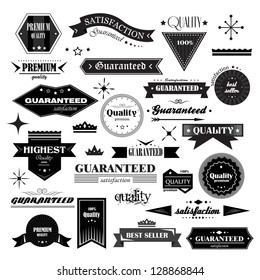 Retro Design Elements. Labels In Retro Style Isolated On White Background. Vector Illustration, Graphic Design Editable For Design. Logo Elements 