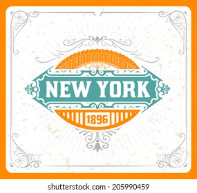 Retro Design. Elements separated by layers.