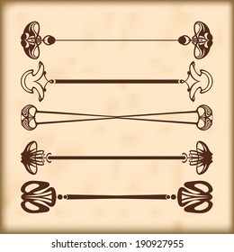 Retro design elements text dividers and decorations