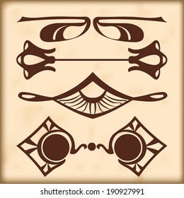 Retro design elements text dividers and decorations