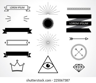 retro design elements. vector set. eps 8