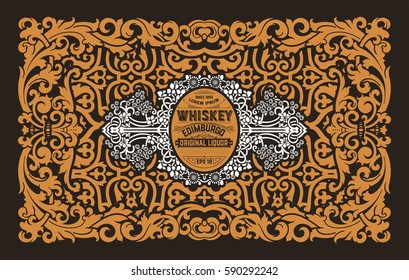 Retro design with floral details. Organized by layers.