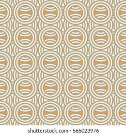 Retro design geometric circles seamless pattern