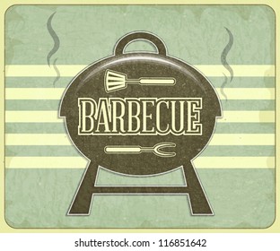 Retro Design Grill and BBQ Menu - Vector illustration