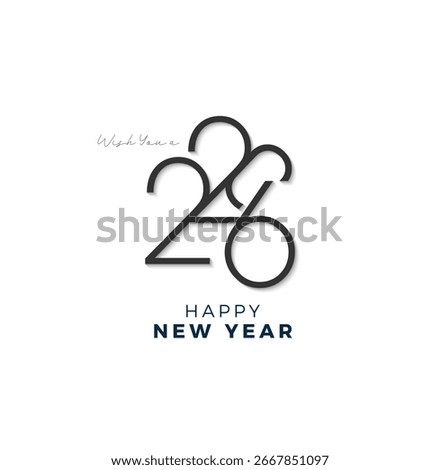 Retro design Happy New Year 2026. 2026 numbers design 3D retro concept. Vector premium design with clean retro colors. 2026 calendar.