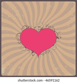 retro design with heart, vector