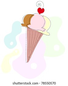 retro design ice cream in the
