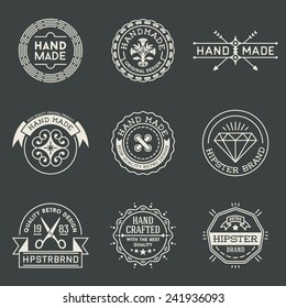 Retro design insignias logotypes set 3. Vector vintage elements.