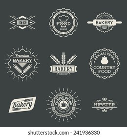 Retro design insignias logotypes set 2. Vector vintage elements.