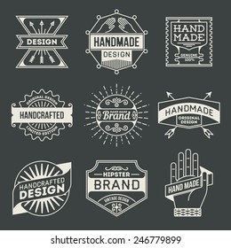 Retro design insignias logotypes set 10. Vector vintage elements.