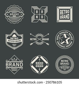 Retro Design Insignias Logotypes Set 14 Stock Vector (Royalty Free ...