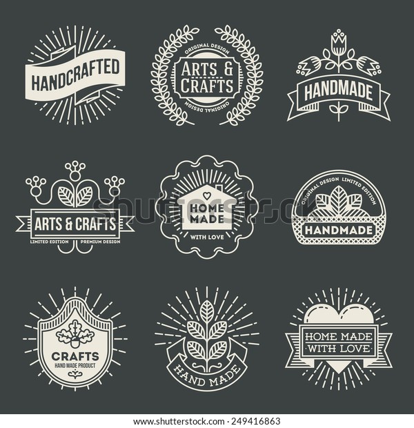 Retro Design Insignias Logotypes Set 12 Stock Vector (Royalty Free ...