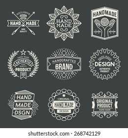 Retro design insignias logotypes. Vector vintage elements.