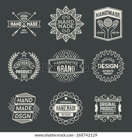 Retro design insignias logotypes. Vector vintage elements.