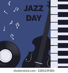 retro design international jazz day poster