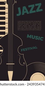 Retro-Design für Jazz Festival Flyer oder Poster. Vektor-Vorlage mit Kopierraum