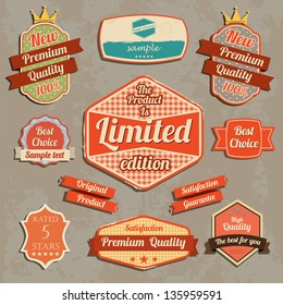 Retro design label set. Vector illustration