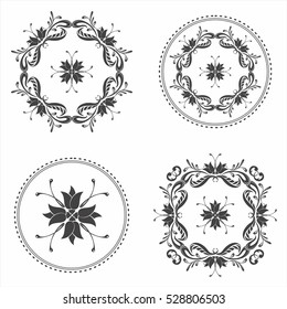 Retro design luxury template set.  Art vector vintage style victorian  elements.