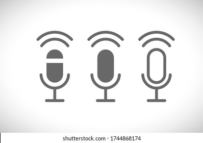 retro design microphone icon set