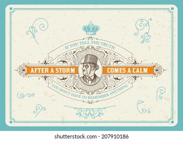Retro design with ornament set