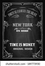 Retro design over black board