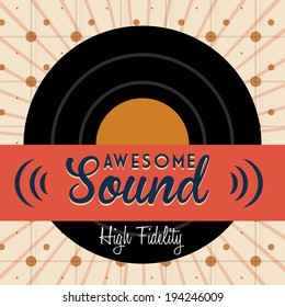 Retro design over brown background, vector illustration