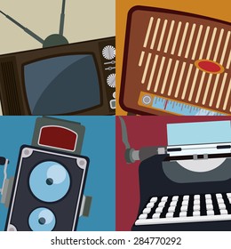 Retro design over colorful background, vector illustration.