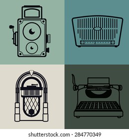 Retro design over colorful background, vector illustration.