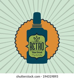Retro design over green background, vector illustration